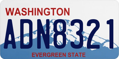 WA license plate ADN8321
