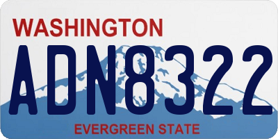 WA license plate ADN8322