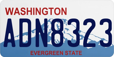 WA license plate ADN8323