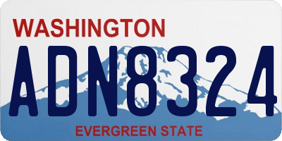 WA license plate ADN8324