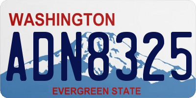 WA license plate ADN8325