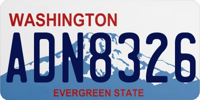 WA license plate ADN8326
