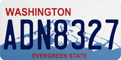 WA license plate ADN8327