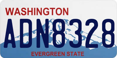 WA license plate ADN8328