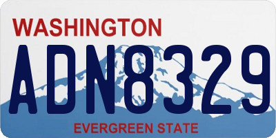 WA license plate ADN8329