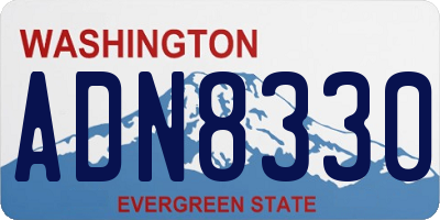 WA license plate ADN8330