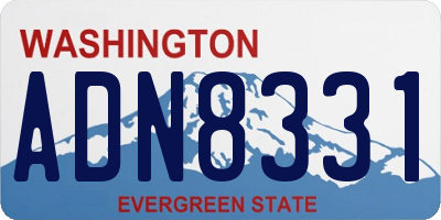 WA license plate ADN8331