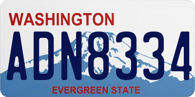 WA license plate ADN8334