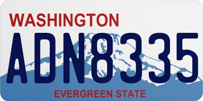 WA license plate ADN8335