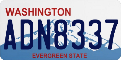 WA license plate ADN8337