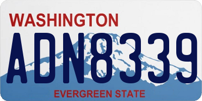 WA license plate ADN8339