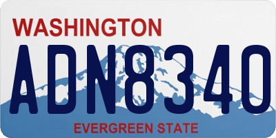 WA license plate ADN8340