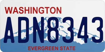 WA license plate ADN8343