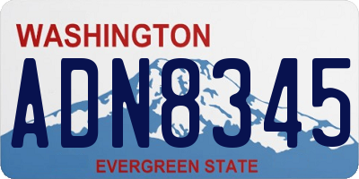 WA license plate ADN8345