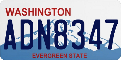 WA license plate ADN8347