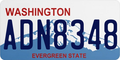 WA license plate ADN8348