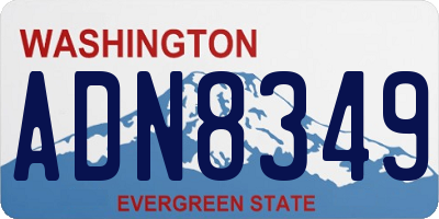 WA license plate ADN8349