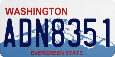 WA license plate ADN8351