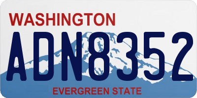 WA license plate ADN8352