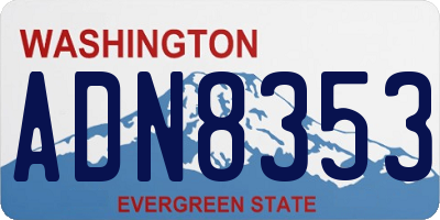 WA license plate ADN8353