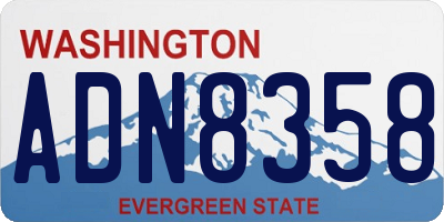 WA license plate ADN8358