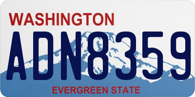 WA license plate ADN8359