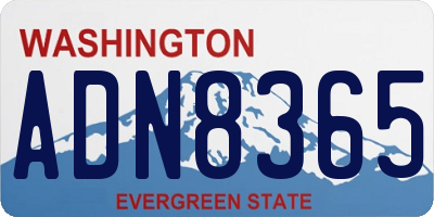 WA license plate ADN8365