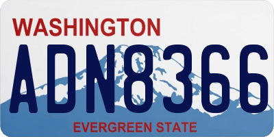 WA license plate ADN8366