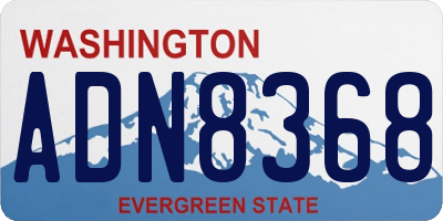 WA license plate ADN8368