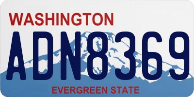 WA license plate ADN8369