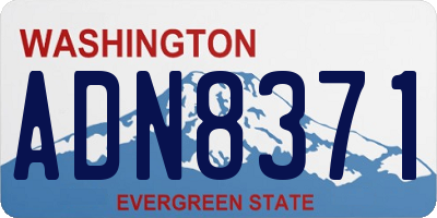 WA license plate ADN8371
