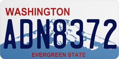 WA license plate ADN8372