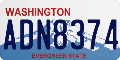 WA license plate ADN8374
