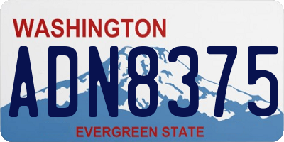 WA license plate ADN8375