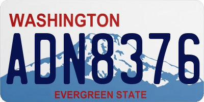 WA license plate ADN8376
