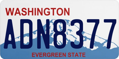 WA license plate ADN8377