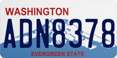 WA license plate ADN8378