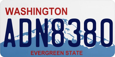 WA license plate ADN8380