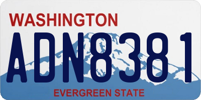 WA license plate ADN8381