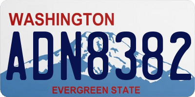 WA license plate ADN8382