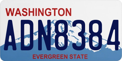 WA license plate ADN8384