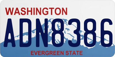WA license plate ADN8386