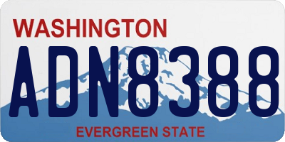 WA license plate ADN8388