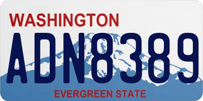 WA license plate ADN8389