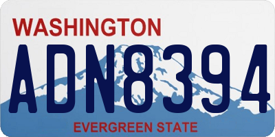 WA license plate ADN8394