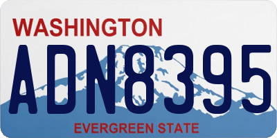 WA license plate ADN8395