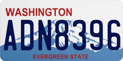 WA license plate ADN8396
