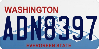 WA license plate ADN8397
