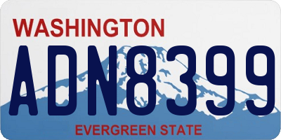 WA license plate ADN8399