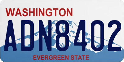 WA license plate ADN8402
